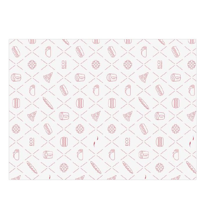 Vetvrij Papier Eco Rood 30x40cm (1.000 Stuks) Vetvrij Papier Eco Rood 30x40cm (1.000 Stuks)