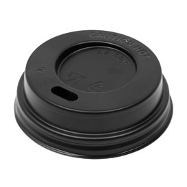 Reisdeksel met PS-gat voor 3Oz zwarte kartonnen beker Ø5,8cm (100 stuks)