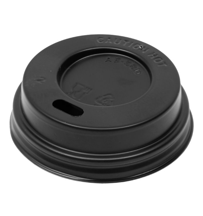 Reisdeksel met PS-gat voor 3Oz zwarte kartonnen beker Ø5,8cm (100 stuks) Reisdeksel met PS-gat voor 3Oz zwarte kartonnen beker Ø5,8cm (100 stuks)