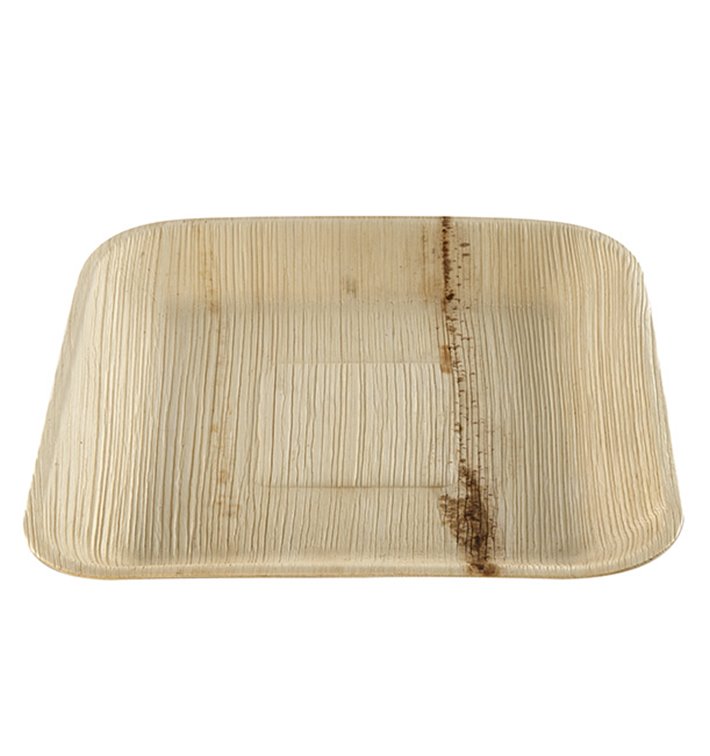 Palm blad bord Vierkant 20x20cm (25 stuks) Palm blad bord Vierkant 20x20cm (25 stuks)