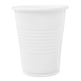 Herbruikbare Plastic Beker PP Wit 240ml (100 stuks)
