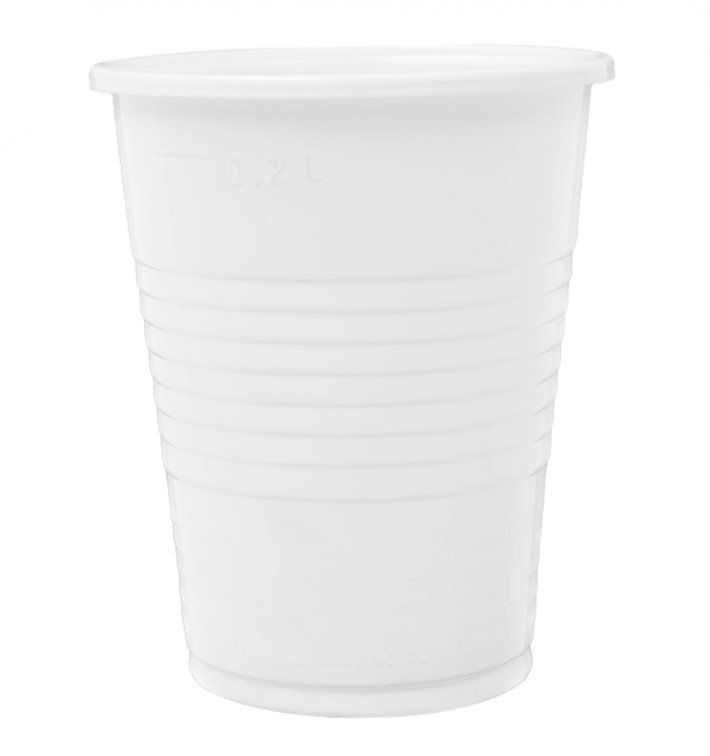 Herbruikbare Plastic Beker PP Wit 240ml (100 stuks) Herbruikbare Plastic Beker PP Wit 240ml (100 stuks)