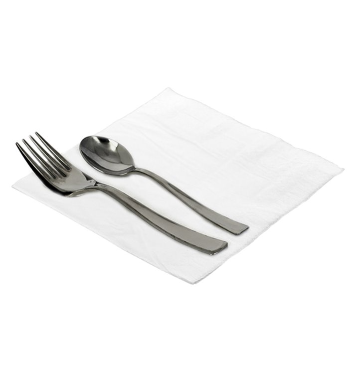 Papieren Servet met Rand 1-laag Wit 40x40cm (200 Stuks) Papieren Servet met Rand 1-laag Wit 40x40cm (200 Stuks)