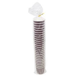 Papieren beker ribbel wand kraft 9Oz/270ml Ø8,0cm (25 stuks)