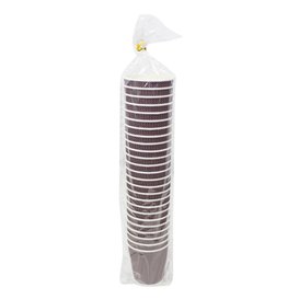 Papieren beker ribbel wand kraft 9Oz/270ml Ø8,0cm (1.050 stuks)