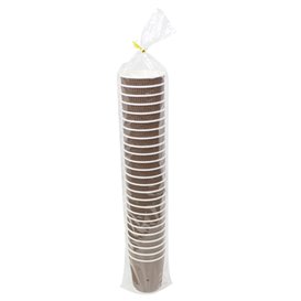 Papieren beker ribbel wand kraft 9Oz/270ml Ø8,0cm (25 stuks)