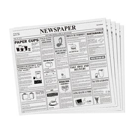 Graspapier inpakvellen "Krant" 28x31cm (1000 stuks) 