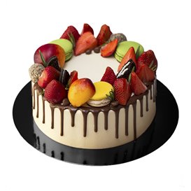Papieren Cake cirkel zwart en wit 17cm (100 stuks) 