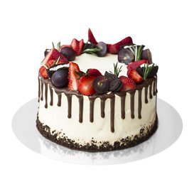 Papieren Cake cirkel zwart en wit 17cm (100 stuks) 