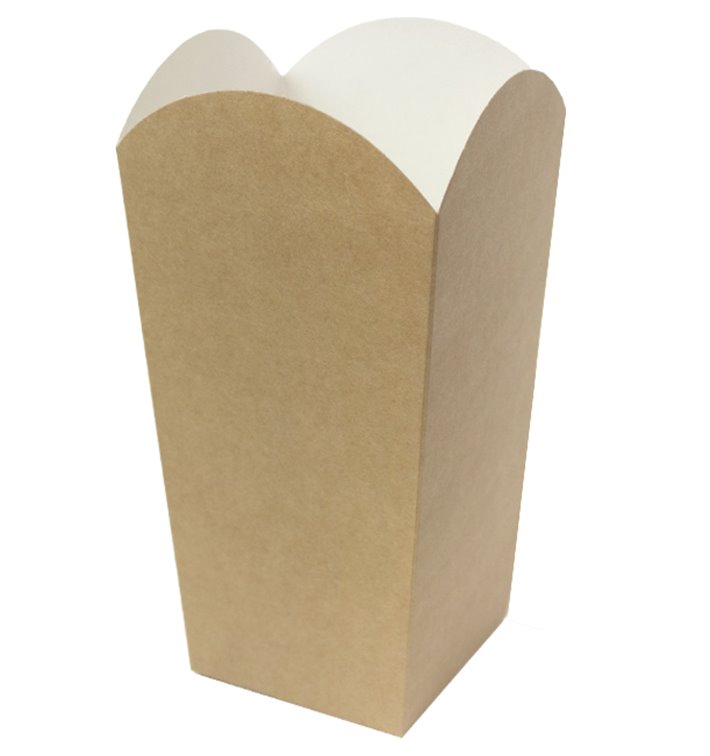 Paper Popcorn Box Medium Size Kraft 90g 7,8x10,5x18cm (350 Units) Paper Popcorn Box Medium Size Kraft 90g 7,8x10,5x18cm (350 Units)