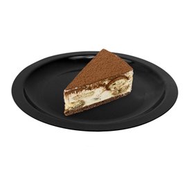 Herbruikbare harde bord Plat zwart "Rond vormig" PP Ø18,5cm (600 stuks)