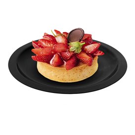 Herbruikbare harde bord Plat zwart "Rond vormig" PP Ø18,5cm (600 stuks)