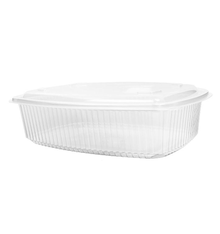 Bak met Hoge Vaste Deksel Microgolfbaar PP Transparant 1500ml (25 stuks) Bak met Hoge Vaste Deksel Microgolfbaar PP Transparant 1500ml (25 stuks)