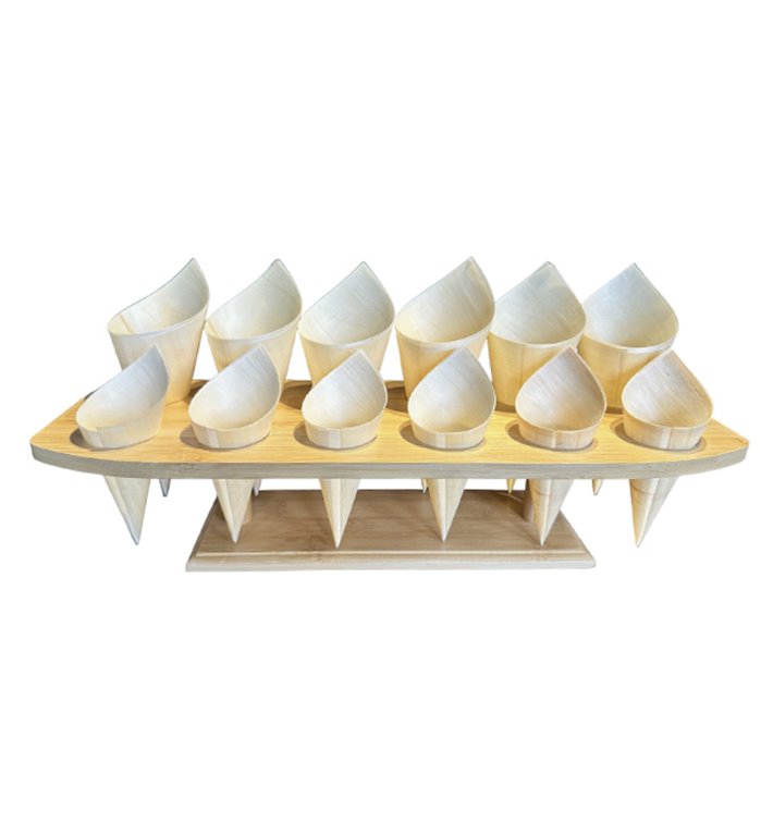 Bamboe Bediening Kegel Houder 12 Slots (1 stuk) Bamboe Bediening Kegel Houder 12 Slots (1 stuk)