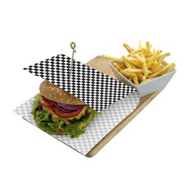 Graspapier inpakvellen “Vichy” zwart 31x42cm (1.000 stuks)