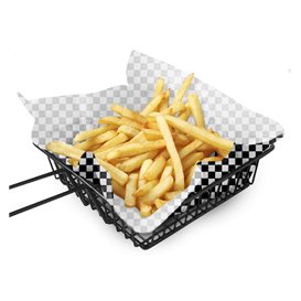 Graspapier inpakvellen “Vichy” zwart 31x42cm (1.000 stuks)
