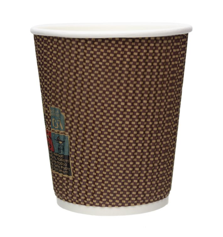 Papieren beker ribbel wand kraft 9Oz/270ml Ø8,0cm (25 stuks) Papieren beker ribbel wand kraft 9Oz/270ml Ø8,0cm (25 stuks)