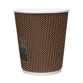 Papieren beker ribbel wand kraft 9Oz/270ml Ø8,0cm (1.050 stuks)