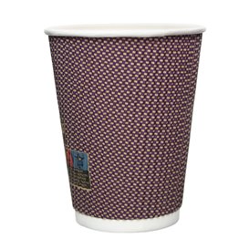 Papieren beker ribbel wand kraft 9Oz/270ml Ø8,0cm (25 stuks)