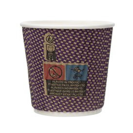 Papieren beker ribbel wand kraft 9Oz/270ml Ø8,0cm (1.050 stuks)