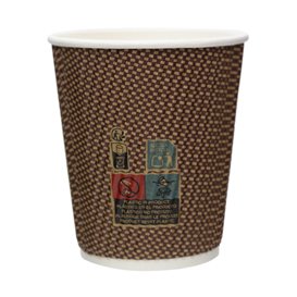 Papieren beker ribbel wand kraft 9Oz/270ml Ø8,0cm (1.050 stuks)
