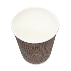 Papieren beker ribbel wand kraft 9Oz/270ml Ø8,0cm (1.050 stuks)