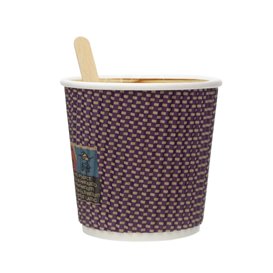 Papieren beker ribbel wand kraft 9Oz/270ml Ø8,0cm (25 stuks)