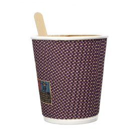 Papieren beker ribbel wand kraft 9Oz/270ml Ø8,0cm (25 stuks)