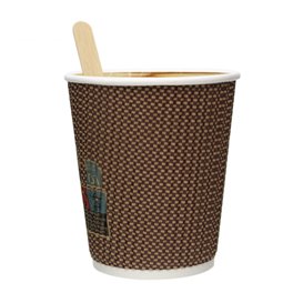 Papieren beker ribbel wand kraft 9Oz/270ml Ø8,0cm (1.050 stuks)