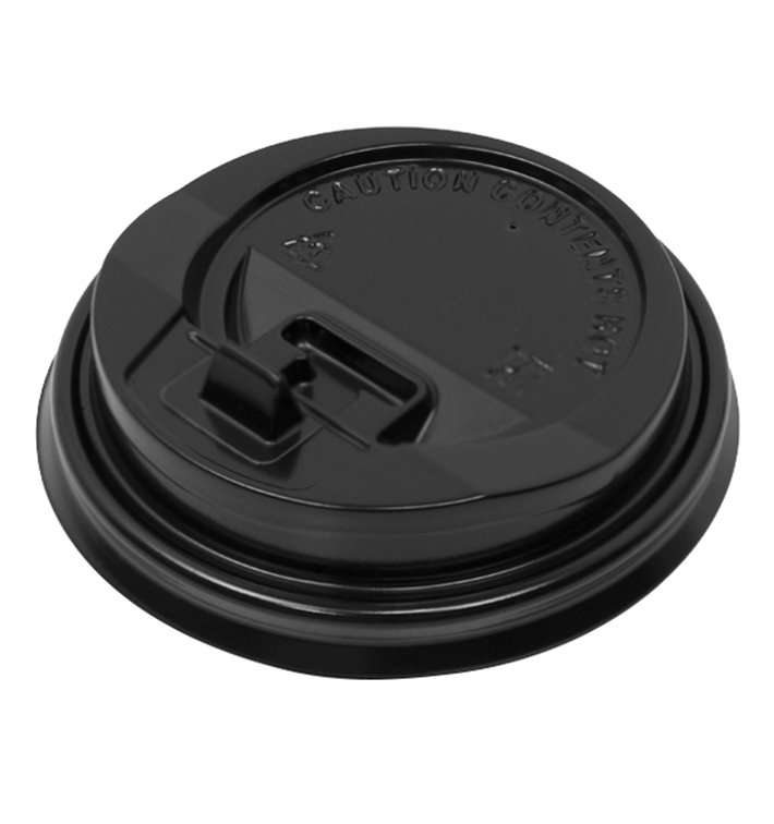 Deksel met Gat voor Papieren Beker 7Oz Zwart Ø7,2cm (50 Stuks) Deksel met Gat voor Papieren Beker 7Oz Zwart Ø7,2cm (50 Stuks)