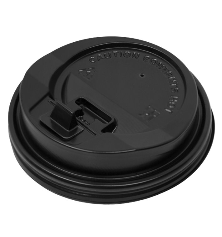 Deksel voor papieren beker gat zwart Carton 8, 9, 12 Oz Ø8,0cm (50 stuks) Deksel voor papieren beker gat zwart Carton 8, 9, 12 Oz Ø8,0cm (50 stuks)