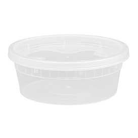Kunststof Bak van PP “Deli Range” Transparant met Deksel 240ml (40 Stuks)
