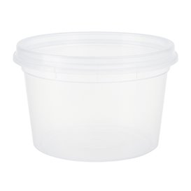 Kunststof Bak van PP “Deli Range” Transparant met Deksel 480ml (240 Stuks)