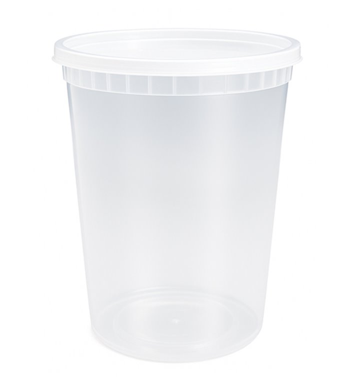 Kunststof Bak van PP “Deli Range” Transparant met Deksel 960ml (240 Stuks) Kunststof Bak van PP “Deli Range” Transparant met Deksel 960ml (240 Stuks)