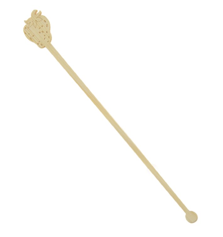 Bamboe Drink roerstaaf Aardbei 18cm (600 stuks) Bamboe Drink roerstaaf Aardbei 18cm (600 stuks)
