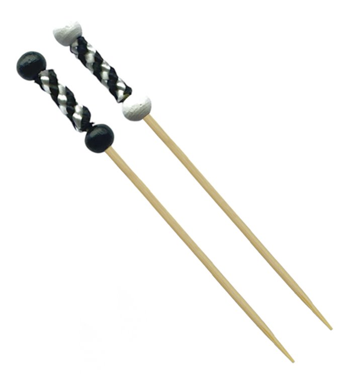 Bamboe Prikkers Zwart en Wit 12cm (1.200 stuks)