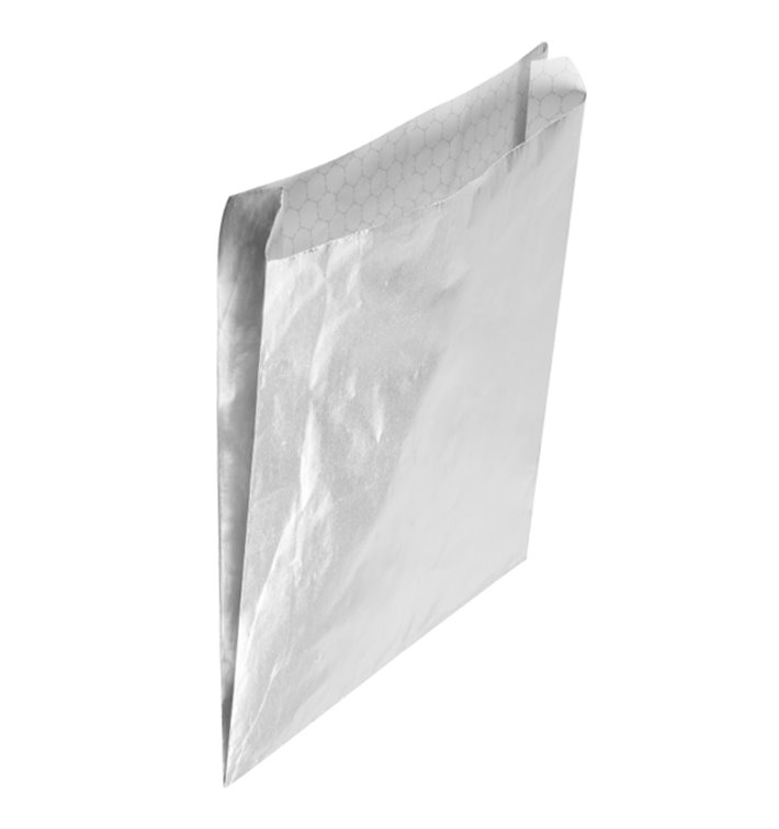 Vetvrij Aluminiumfolie Zilver 22,3*20+5cm (250 stuks) Vetvrij Aluminiumfolie Zilver 22,3*20+5cm (250 stuks)
