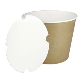 Kraft kartonnen Emmer met Deksel 1750ml (100 stuks)