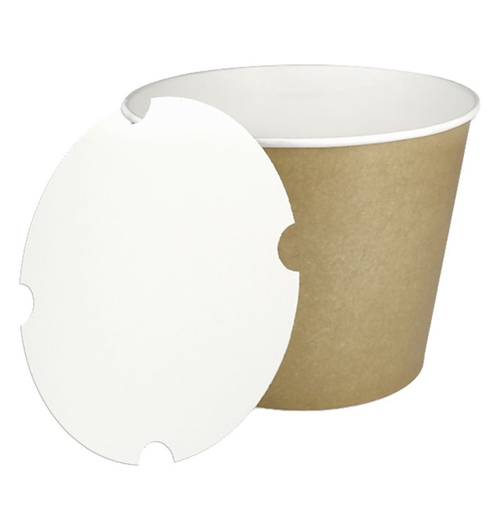 Kraft kartonnen Emmer met Deksel 1750ml (100 stuks) Kraft kartonnen Emmer met Deksel 1750ml (100 stuks)