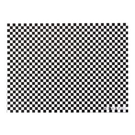 Graspapier inpakvellen “Vichy” zwart 31x42cm (1.000 stuks)