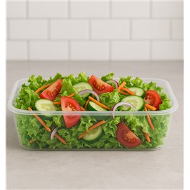 Plastic Bakje Rechthoek Transparant van PP 500ml 17,4x11,6x3,5cm (500 stuks)