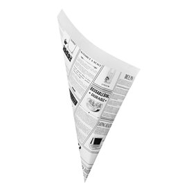 Papieren voedsel kegel Vetvrij "Times" 24,5cm 100g (2.000 stuks)