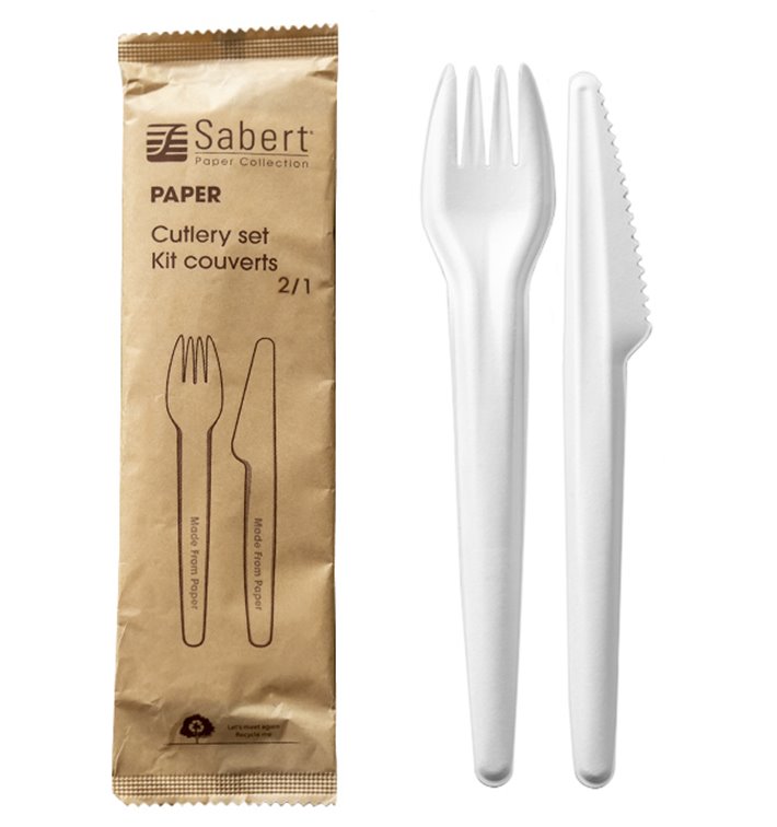 Kartonnen bestekset Vork en Mes (50 Stuks) Kartonnen bestekset Vork en Mes (50 Stuks)