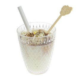 Bamboe Drink roerstaaf Aardbei 14cm (50 stuks) 