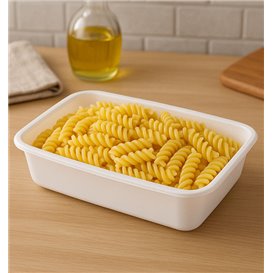Plastic Bakje Rechthoek Wit van PP 500ml 17,4x11,6x3,5cm (25 Stuks)