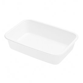 Plastic Bakje Rechthoek Wit van PP 500ml 17,4x11,6x3,5cm (25 Stuks)
