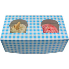 Papieren Cake vorm zak 2 Slot blauw 19,5x10x7,5cm (20 stuks) 