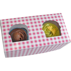 Papieren Cake vorm zak 2 Slot roze 19,5x10x7,5cm (20 stuks) 