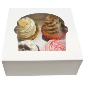 Papieren Cake vorm zak 4 Slot wit 17,3x16,5x7,5cm (20 stuks) 