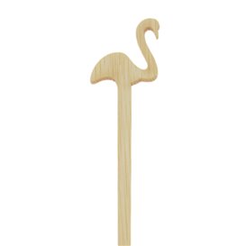 Bamboe Roze Flamingo Drink Roerstaaf 14cm (50 Stuks)